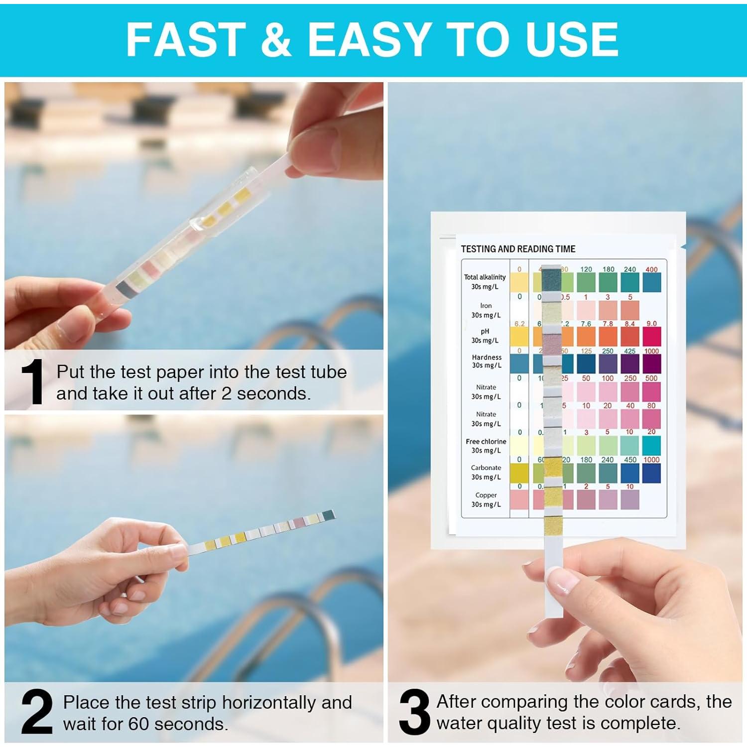 Kit de Prueba de Agua 9-en-1 Kedixiest - 50 Tiras + Termómetros