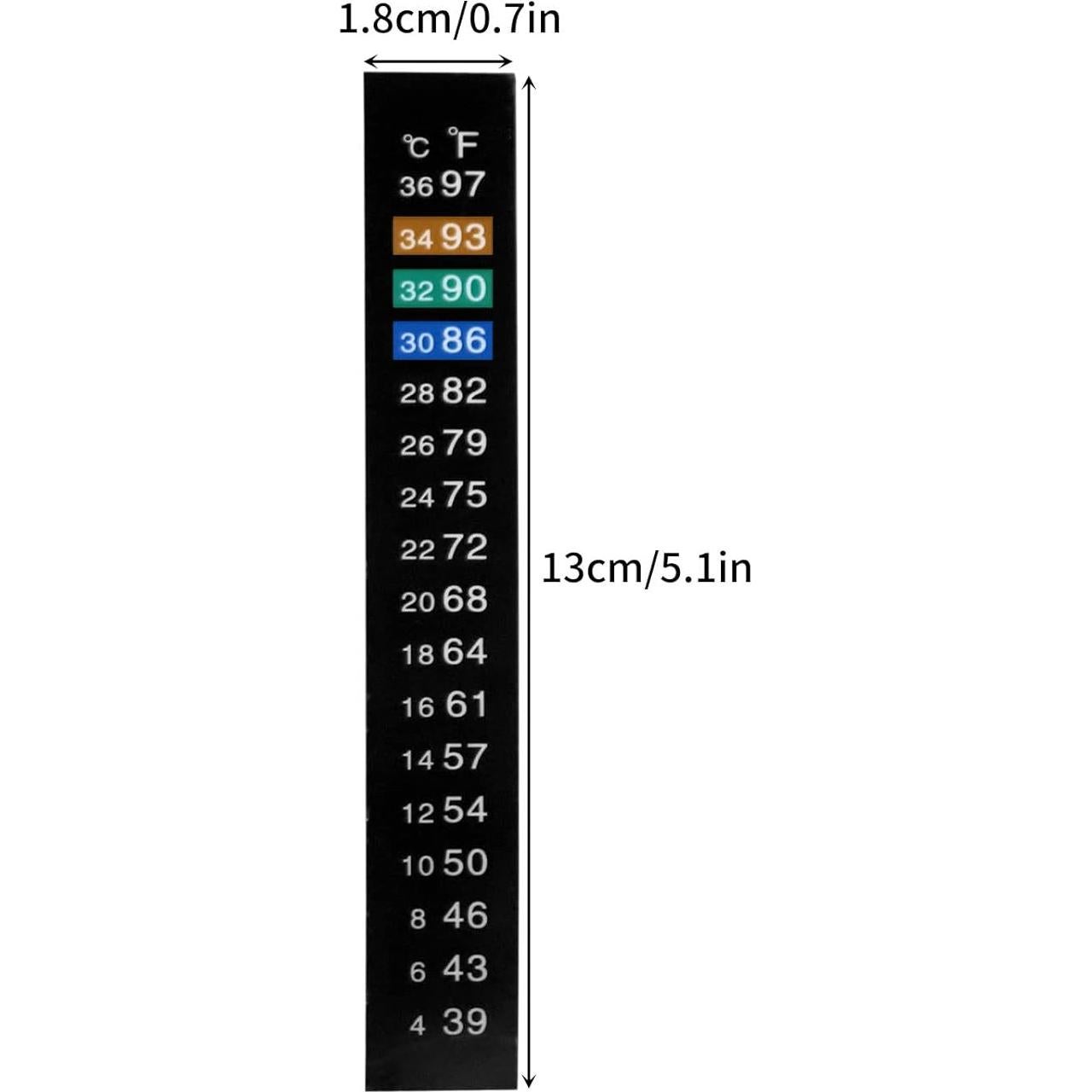Tira de termómetro adhesiva Abustle Pig 4-36°C para acuarios