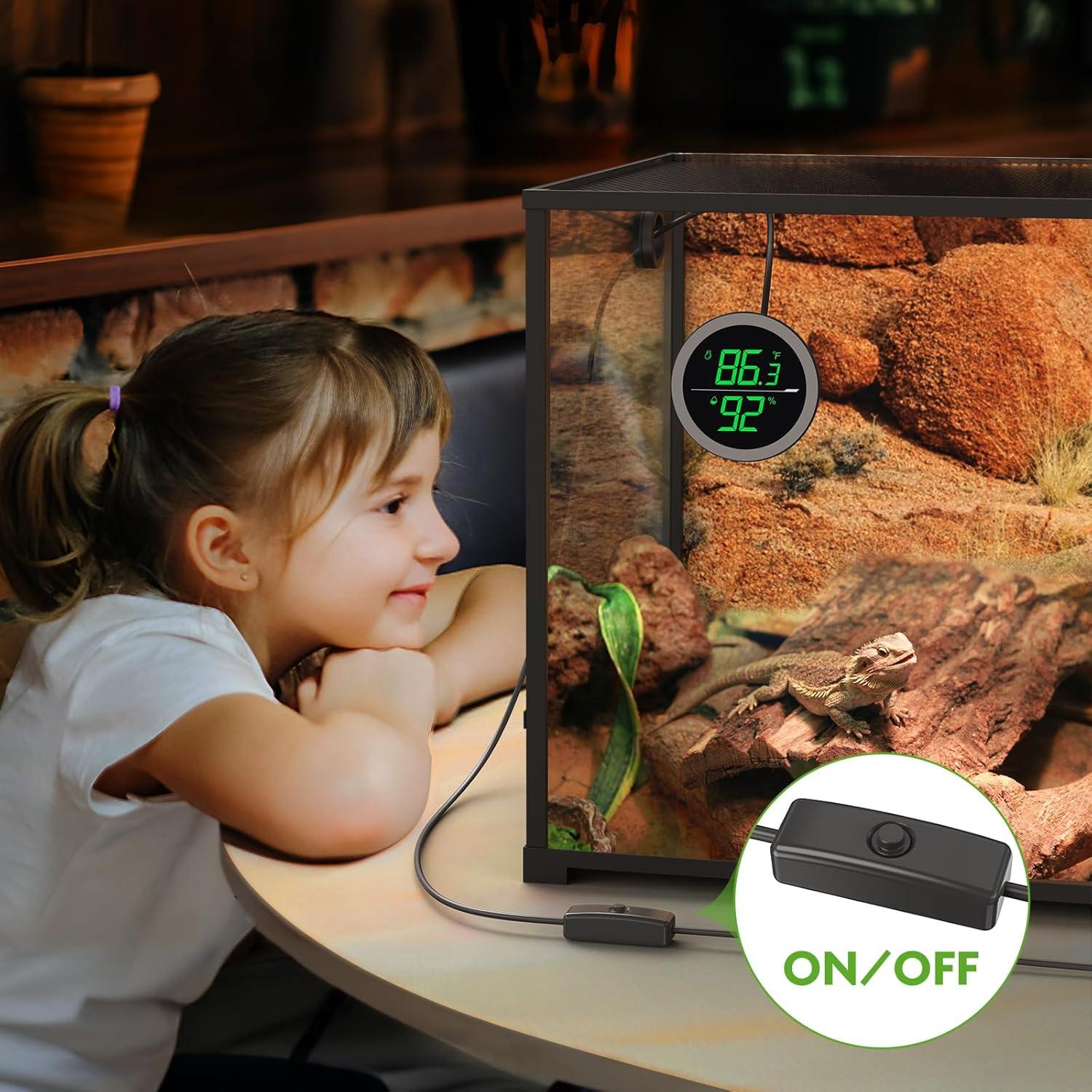 Termómetro Digital LED PAIZOO 2 en 1 para Reptiles y Acuarios