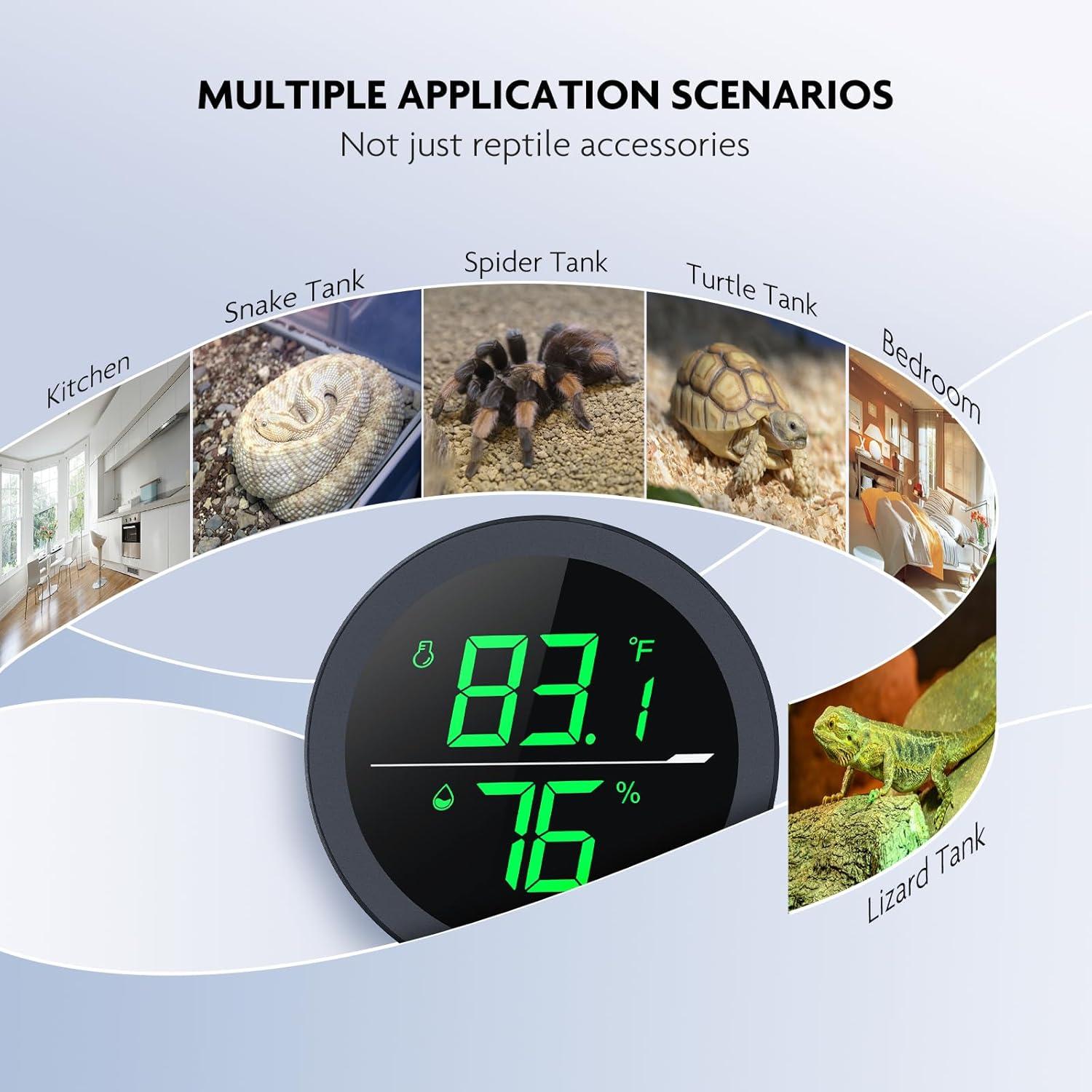 Termómetro Digital LED PAIZOO 2 en 1 para Reptiles y Acuarios