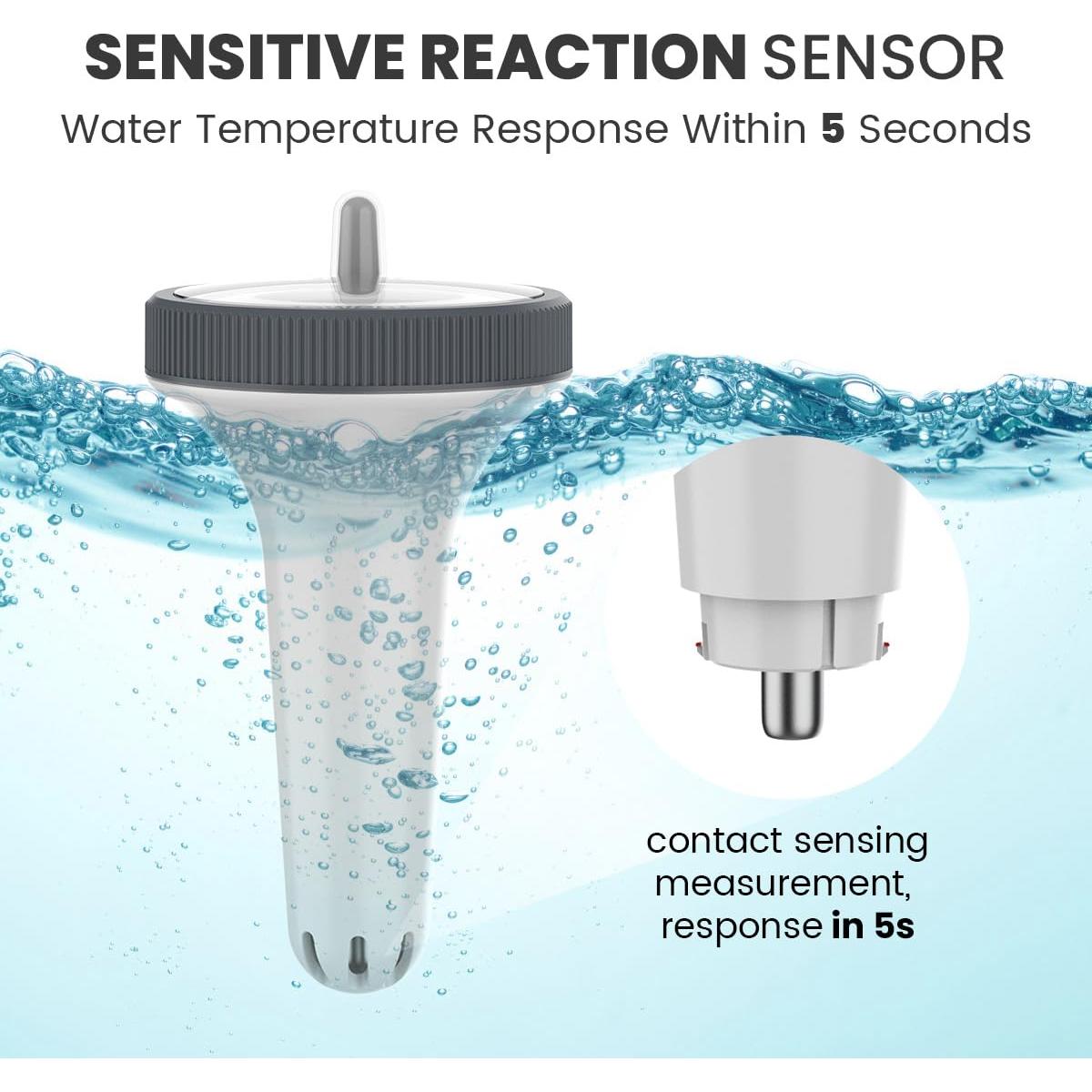 Termómetro Flotante de Piscina Newentor IPX8 Blanco 348g