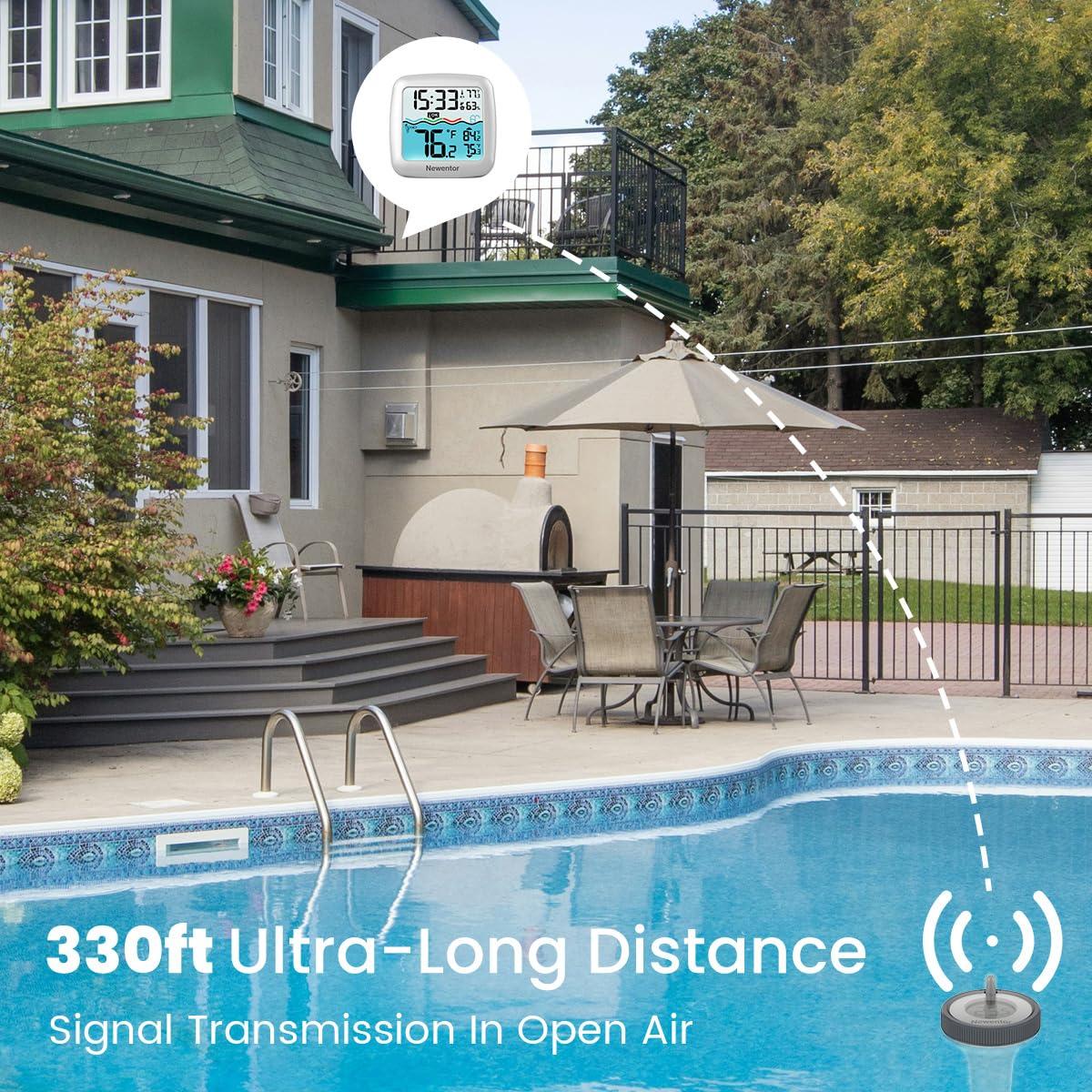 Termómetro Flotante de Piscina Newentor IPX8 Blanco 348g