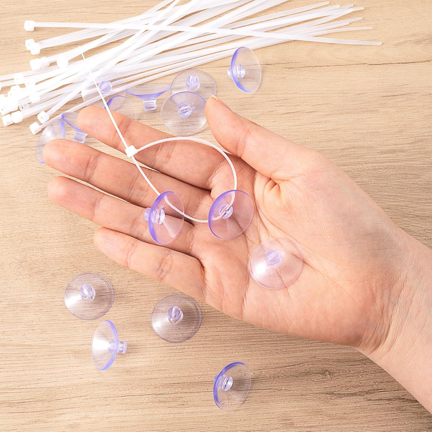 Ventosas para Acuario PAGOW 15 Pcs con 30 Bridas Transparentes