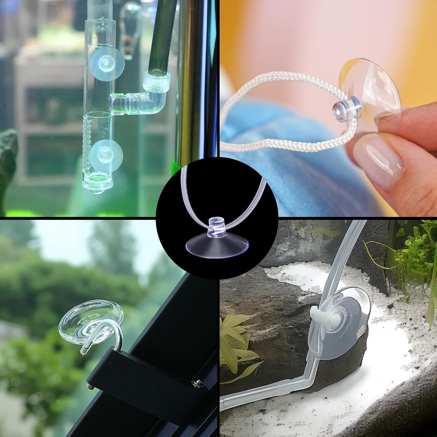 Ventosas para Acuario PAGOW 15 Pcs con 30 Bridas Transparentes