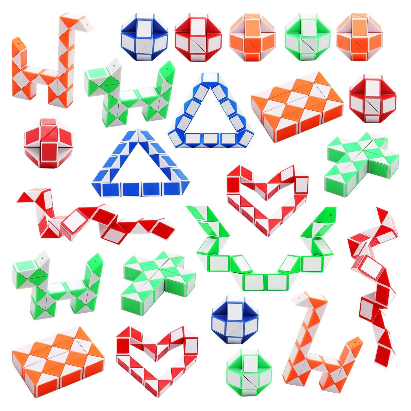 Sunshane 24 Cubos Mágicos de Serpiente para Niños - Juguetes de Rompecabezas