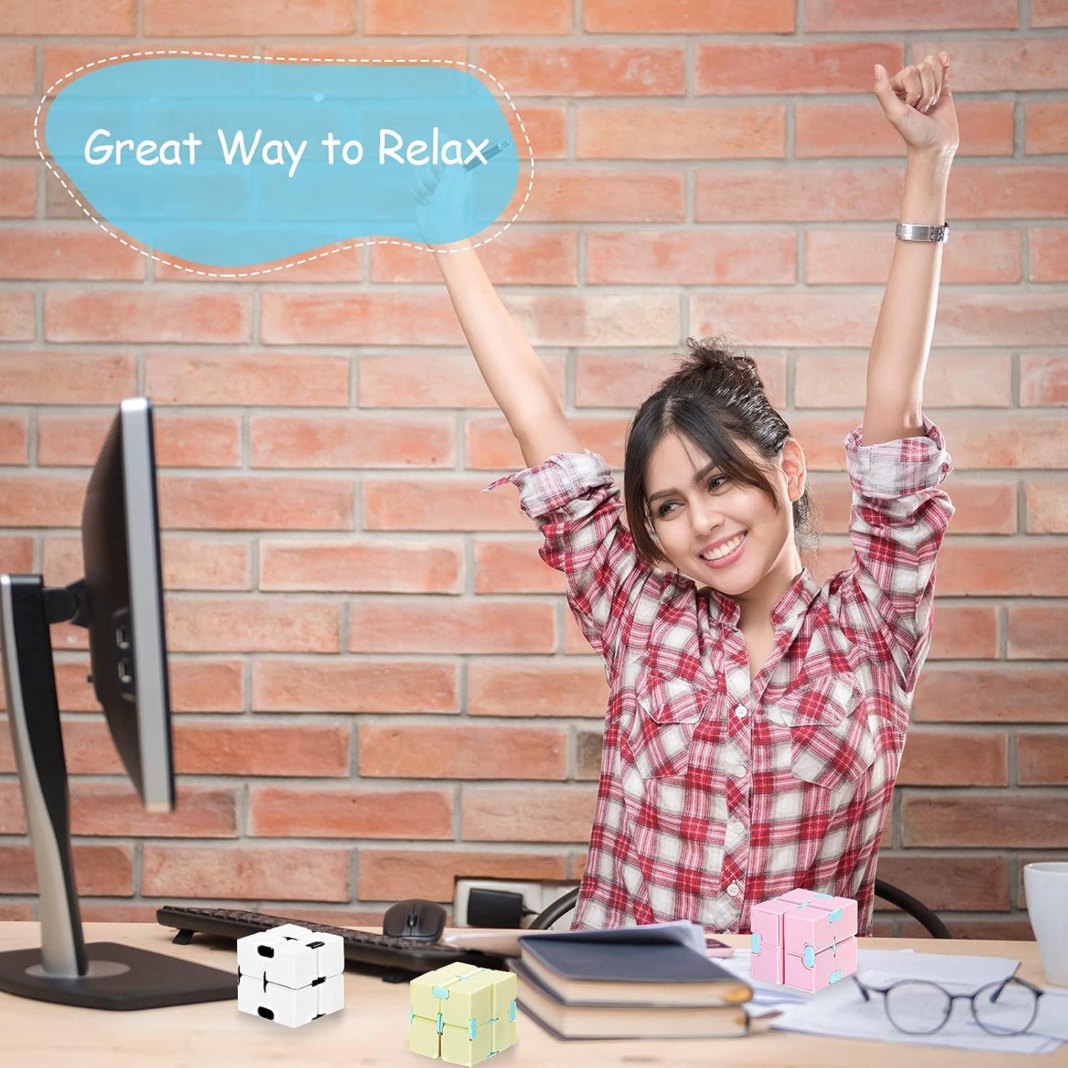 12 Piezas Cubos Infinito Gejoy Alivio Estrés 4x4 cm