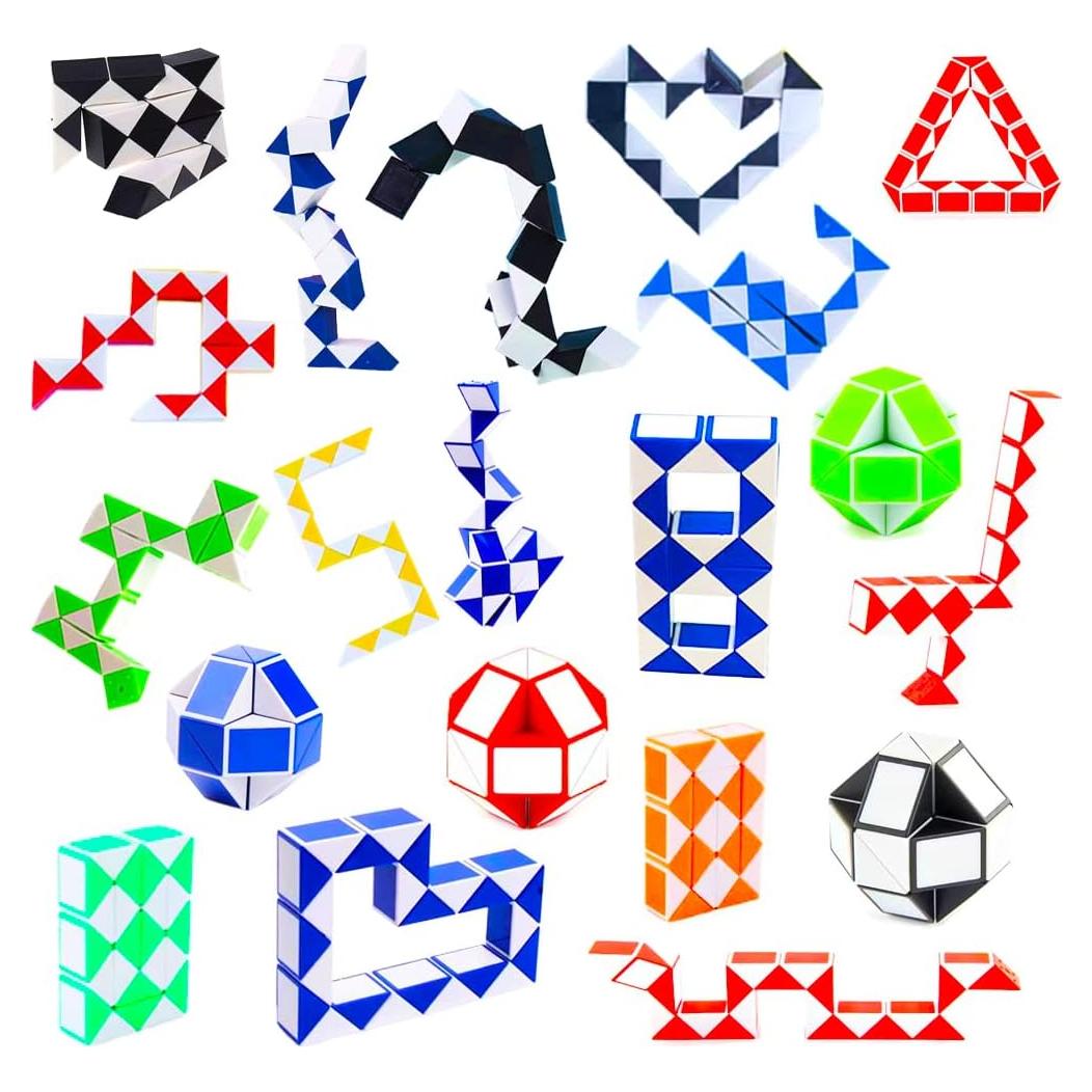 Paquete de 24 Cubos de Serpiente Antiestrés Juguetes Coloridos