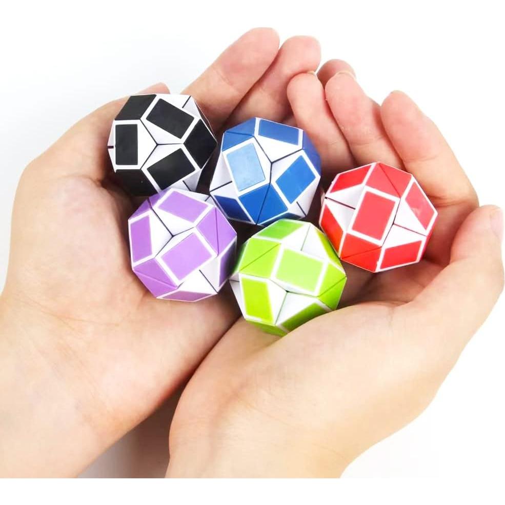 Paquete de 24 Cubos de Serpiente Antiestrés Juguetes Coloridos