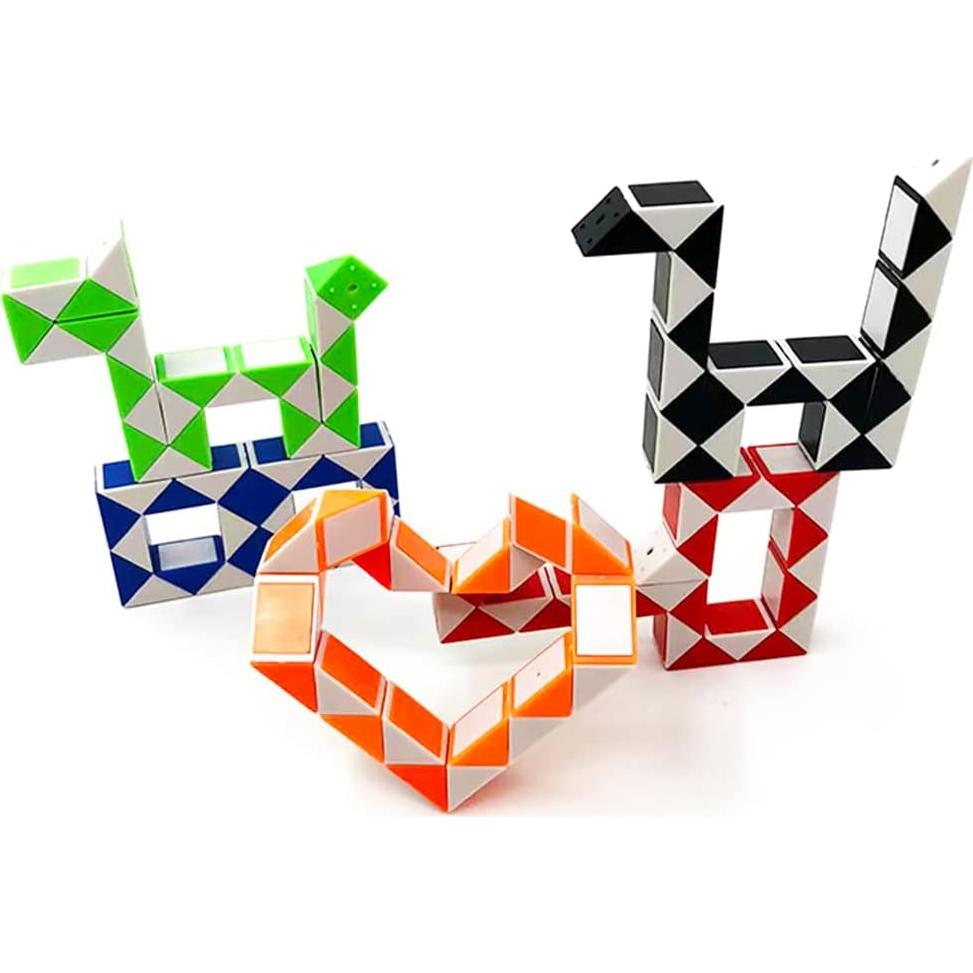 Paquete de 24 Cubos de Serpiente Antiestrés Juguetes Coloridos