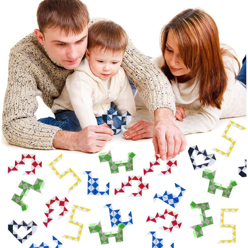 Paquete de 24 Cubos de Serpiente Antiestrés Juguetes Coloridos