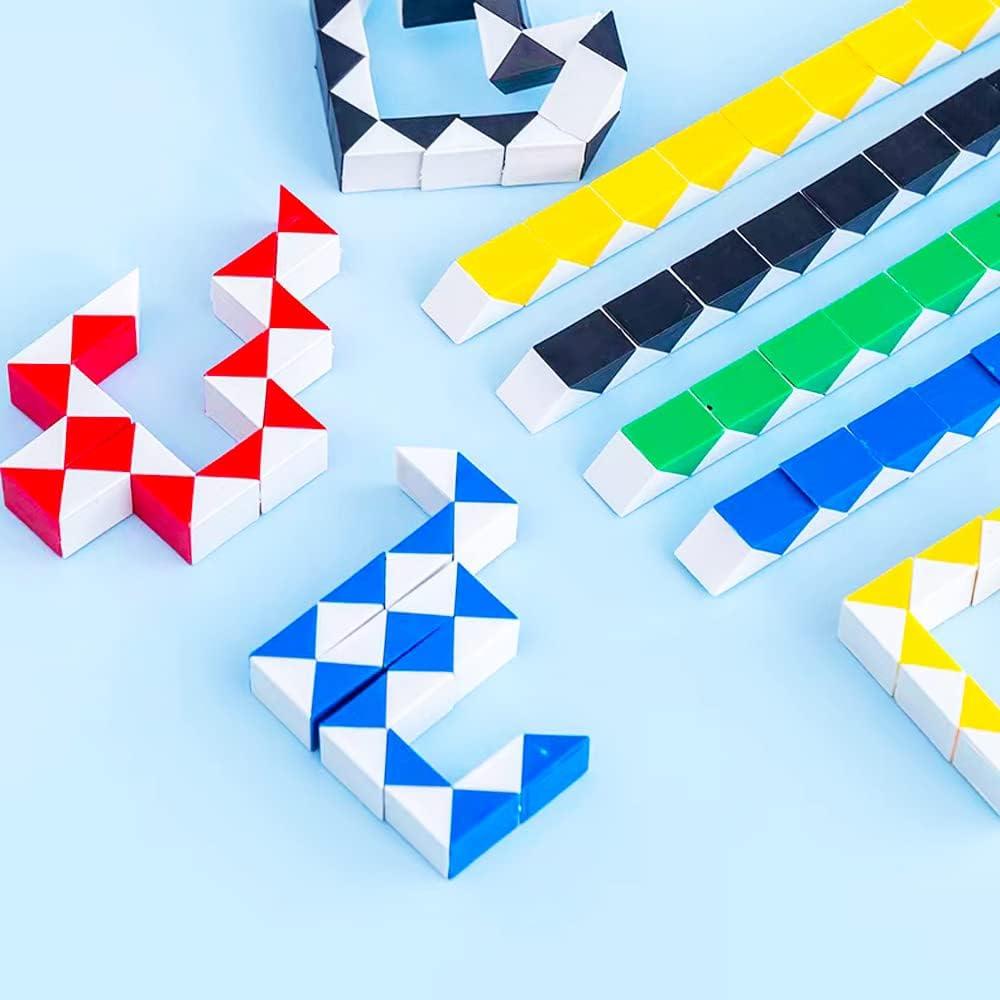 Paquete de 24 Cubos de Serpiente Antiestrés Juguetes Coloridos