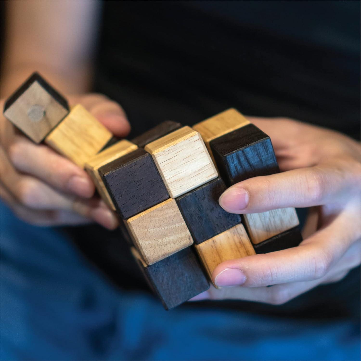 Cubo de Rompecabezas de Serpiente BSIRI Madera 3D 15.24 cm