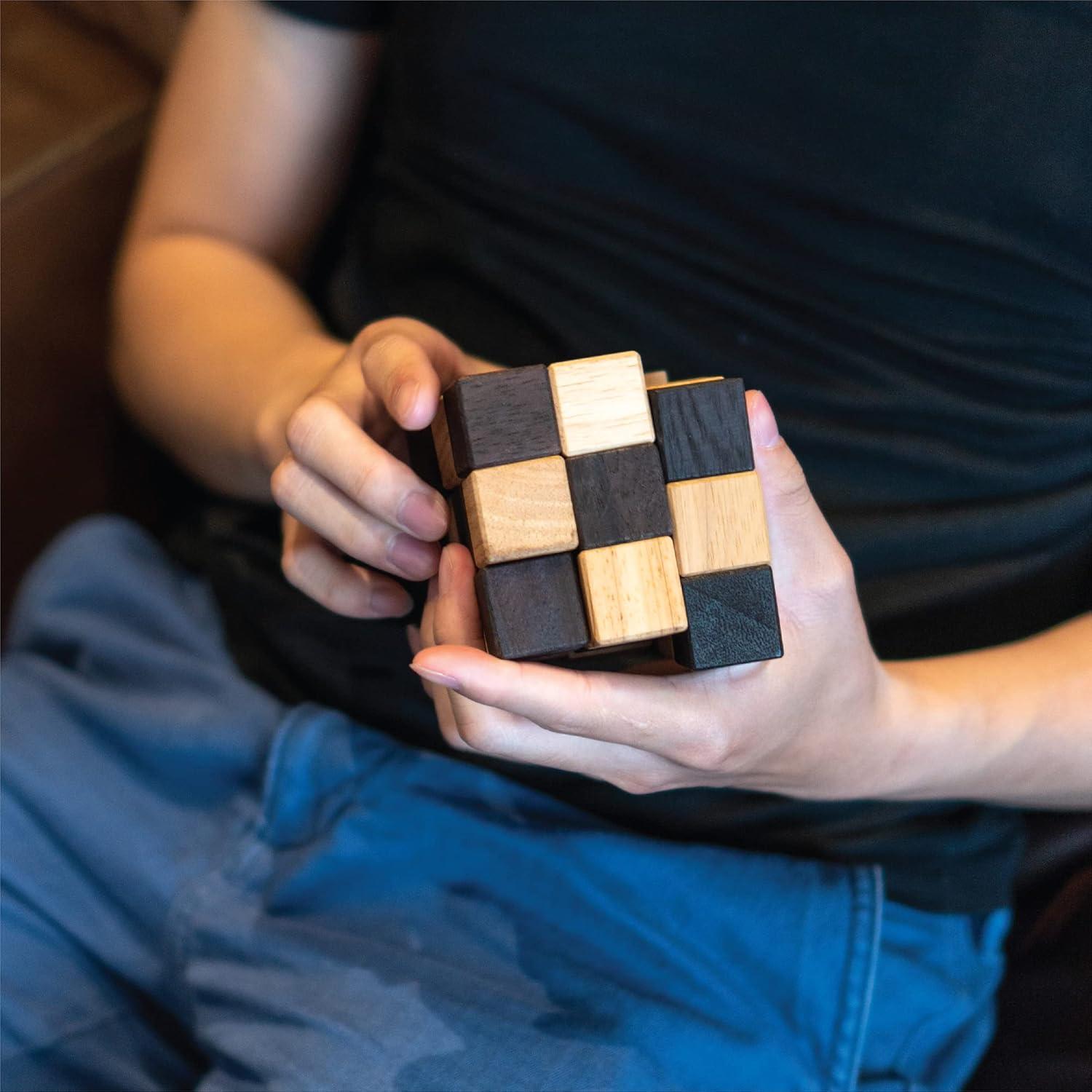 Cubo de Rompecabezas de Serpiente BSIRI Madera 3D 15.24 cm