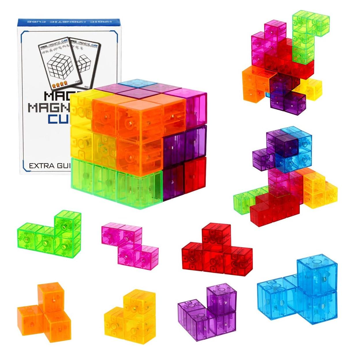 Bloques de Construcción Magnéticos Tofu Cube 3D - Set de 7