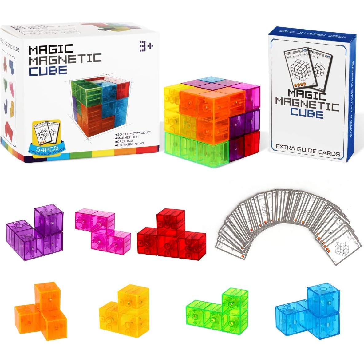 Bloques de Construcción Magnéticos Tofu Cube 3D - Set de 7