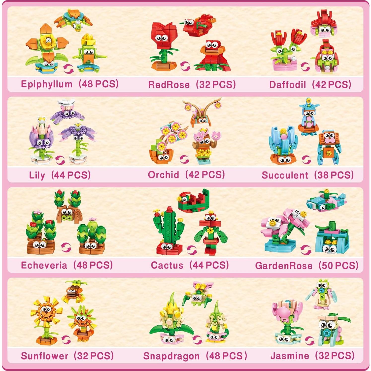 36 Paquetes de Regalos de Construcción de Flores IMCUAMK