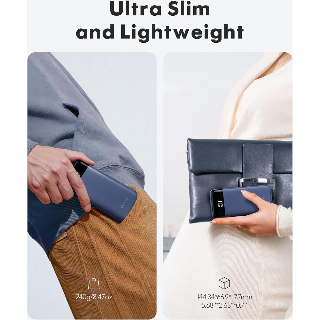 Cargador Portátil Charmast 10000mAh 6 Salidas Cables Integrados