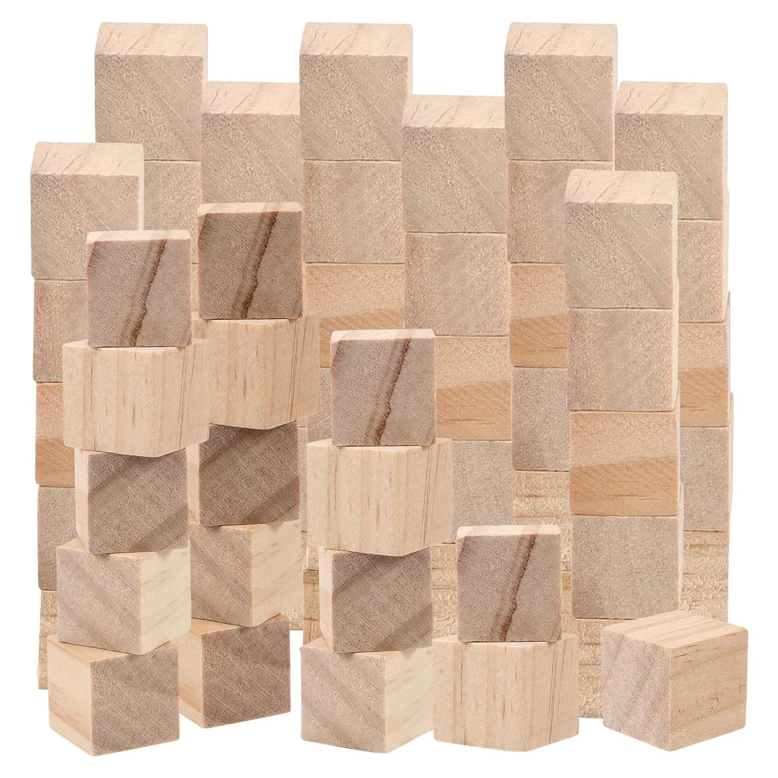 Bloques de Madera sin Terminar JEUIHAU 600 Piezas 1.9 cm