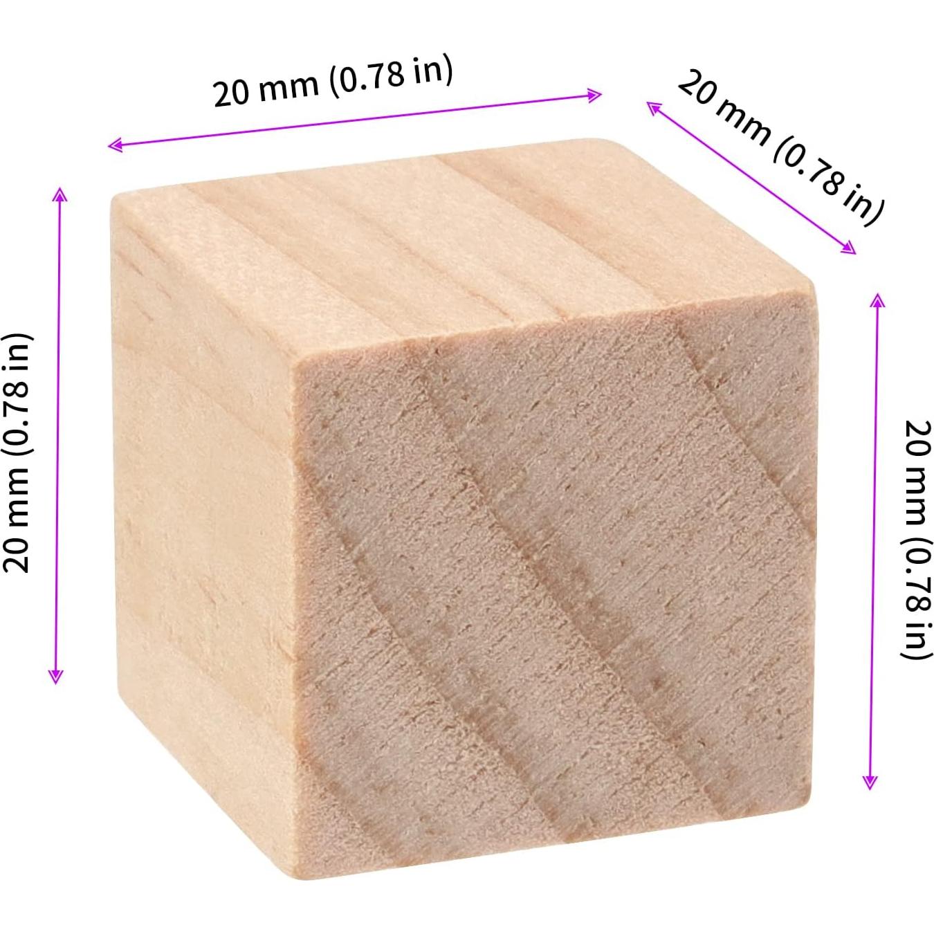 Bloques de Madera sin Terminar JEUIHAU 600 Piezas 1.9 cm