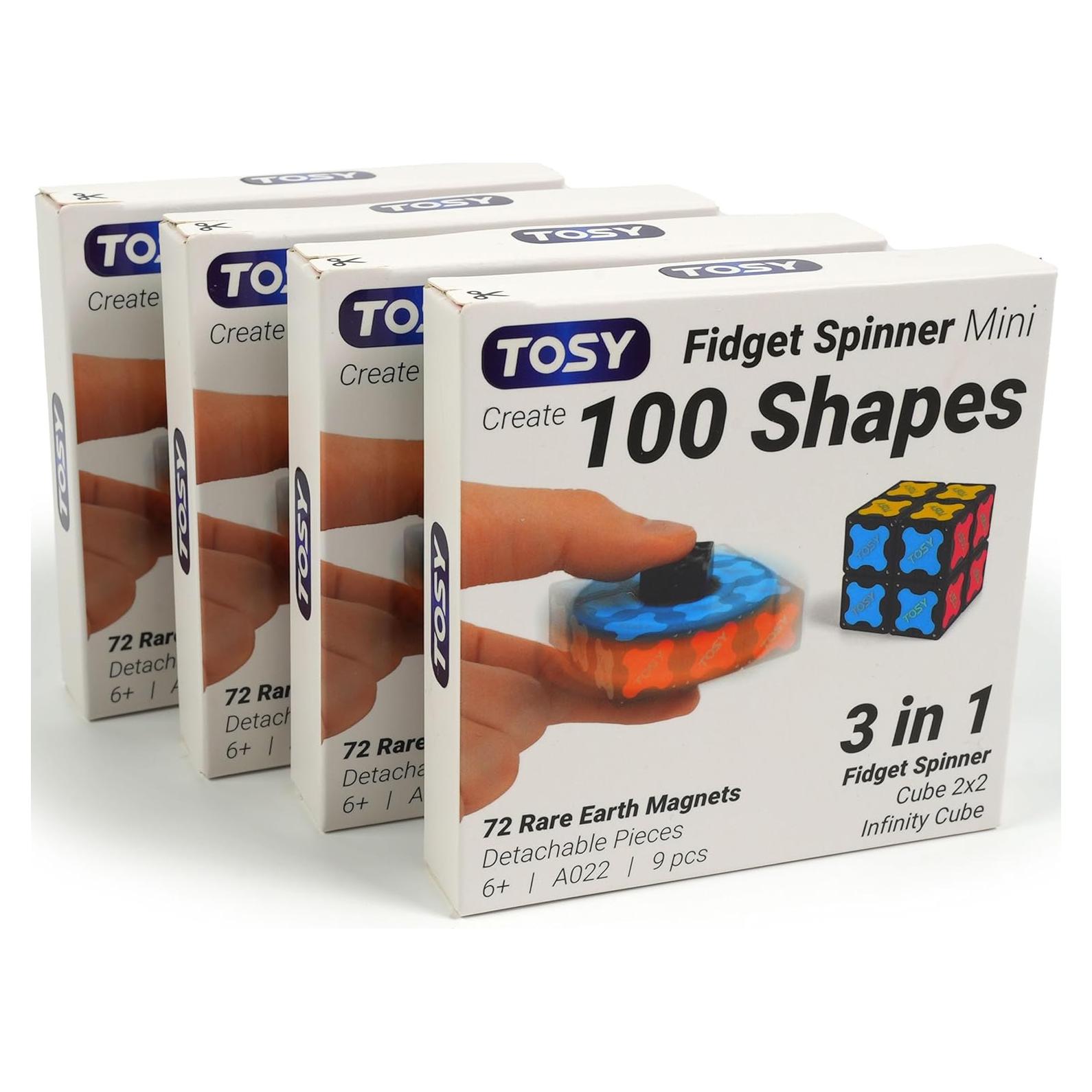 Spinner Fidget Magnético Mini TOSY - 4 Bloques, Alivio Estrés