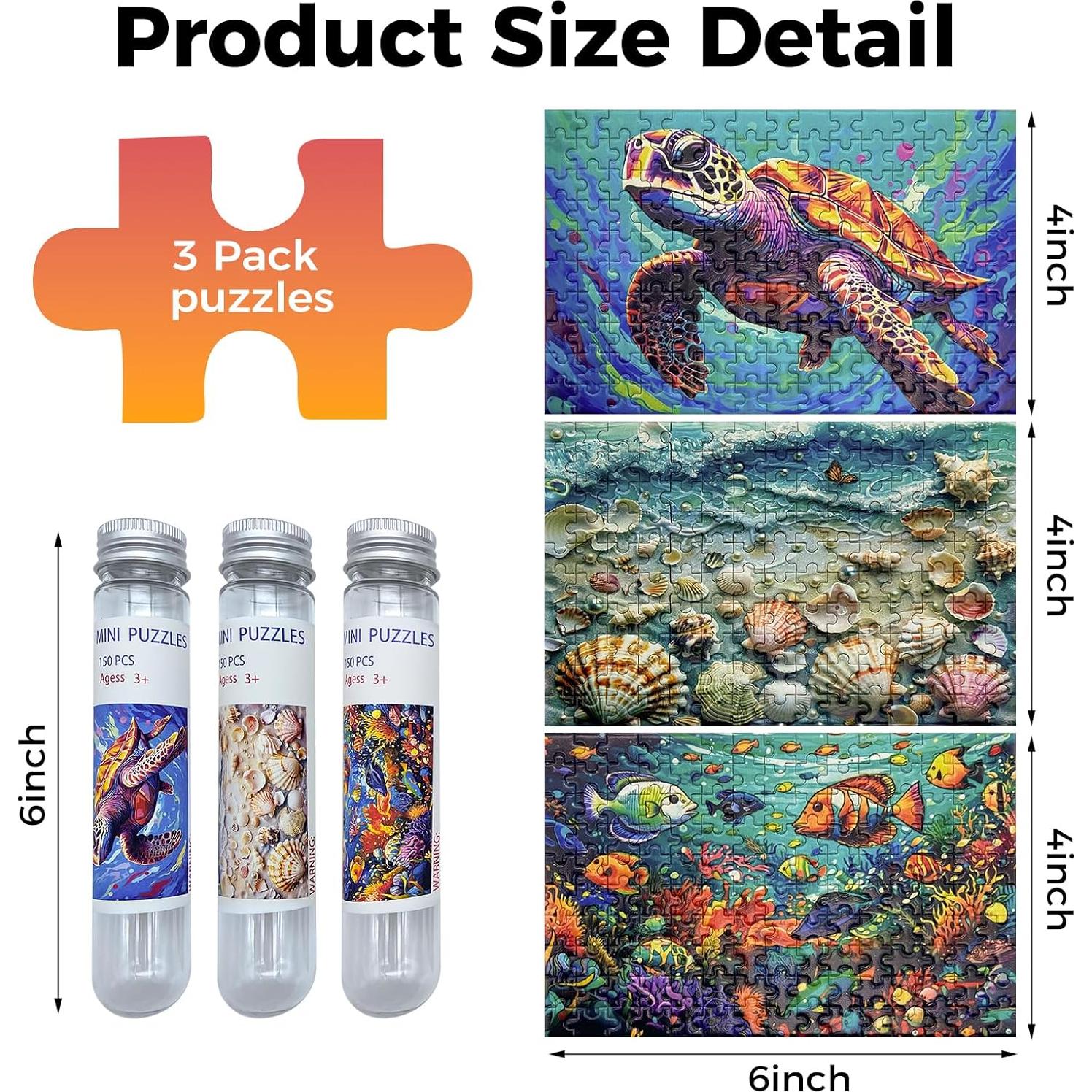 Mini Rompecabezas 150 Piezas HENGCHI Serie Oceánica 15.24x10.16cm