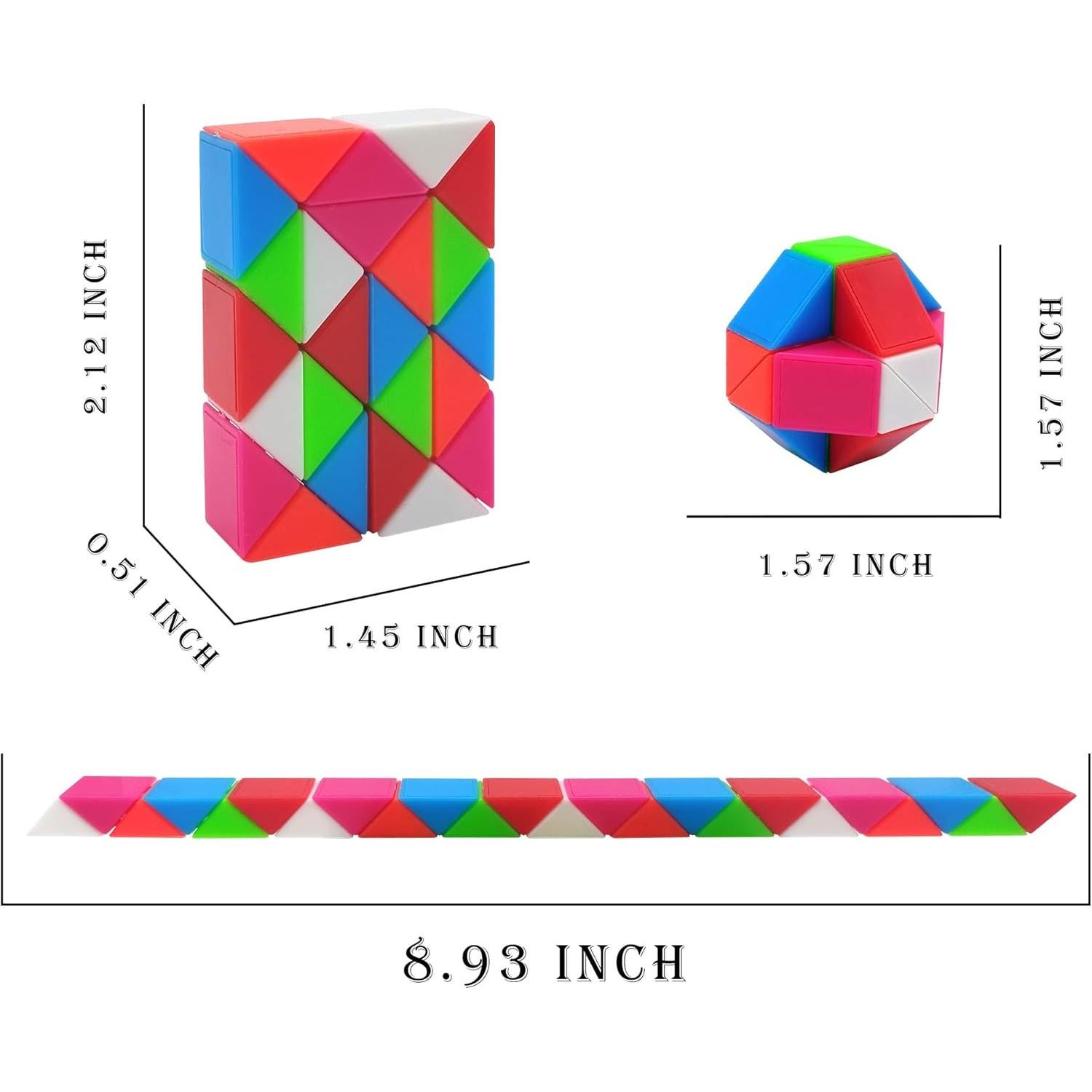 Cubo de Serpiente Fidget Aurbogo - 30 Piezas Multicolor