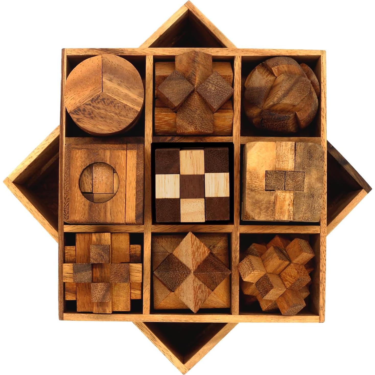 Set de 9 Rompecabezas de Madera BSIRI para Todas las Edades