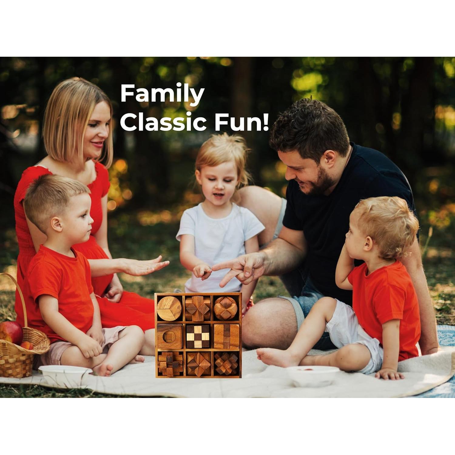 Set de 9 Rompecabezas de Madera BSIRI para Todas las Edades