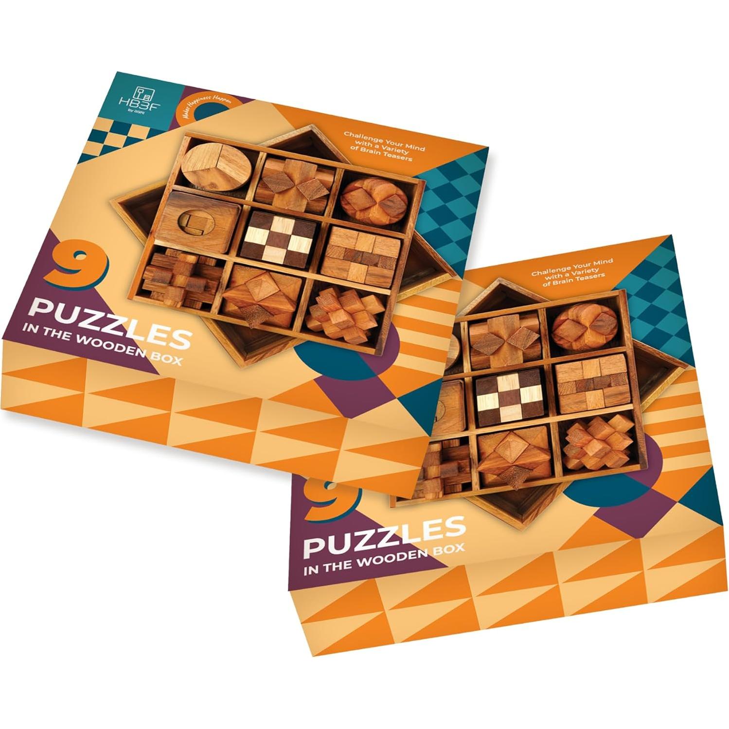 Set de 9 Rompecabezas de Madera BSIRI para Todas las Edades