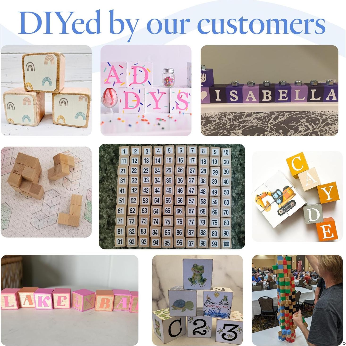 Cubos de Madera DIY Woodpeckers 1.27 cm Paquete de 100 Bloques