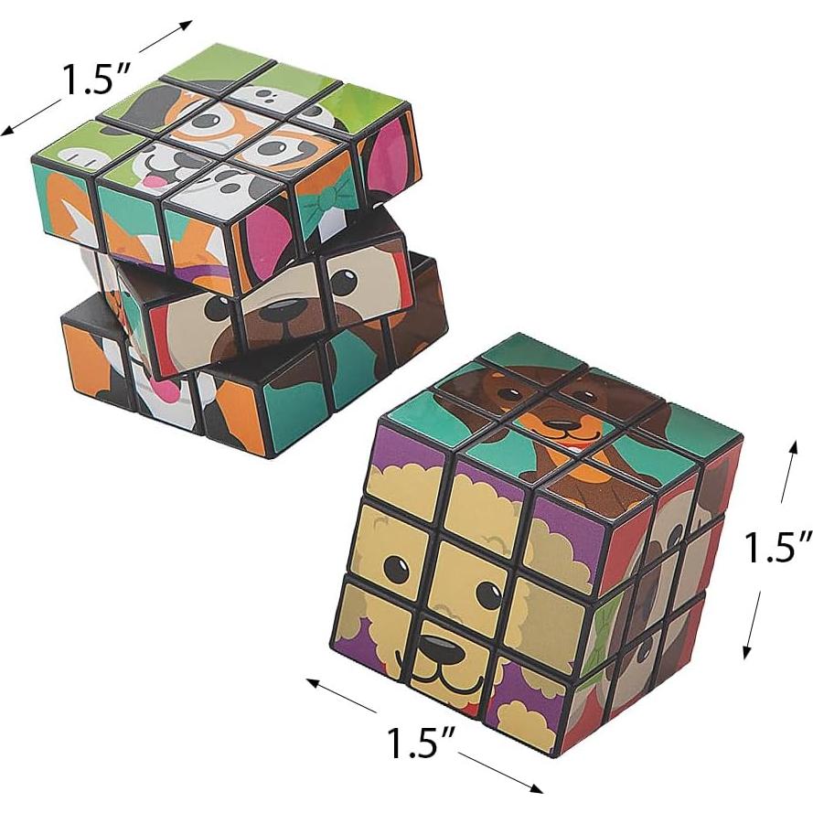 Cubos Mágicos Mini de Fiesta de Perros - 12 Piezas