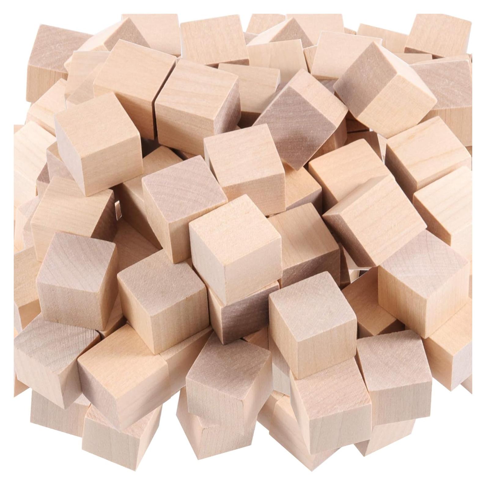 600 Cubos de Madera Natural KOHAND 1.9 cm para Manualidades