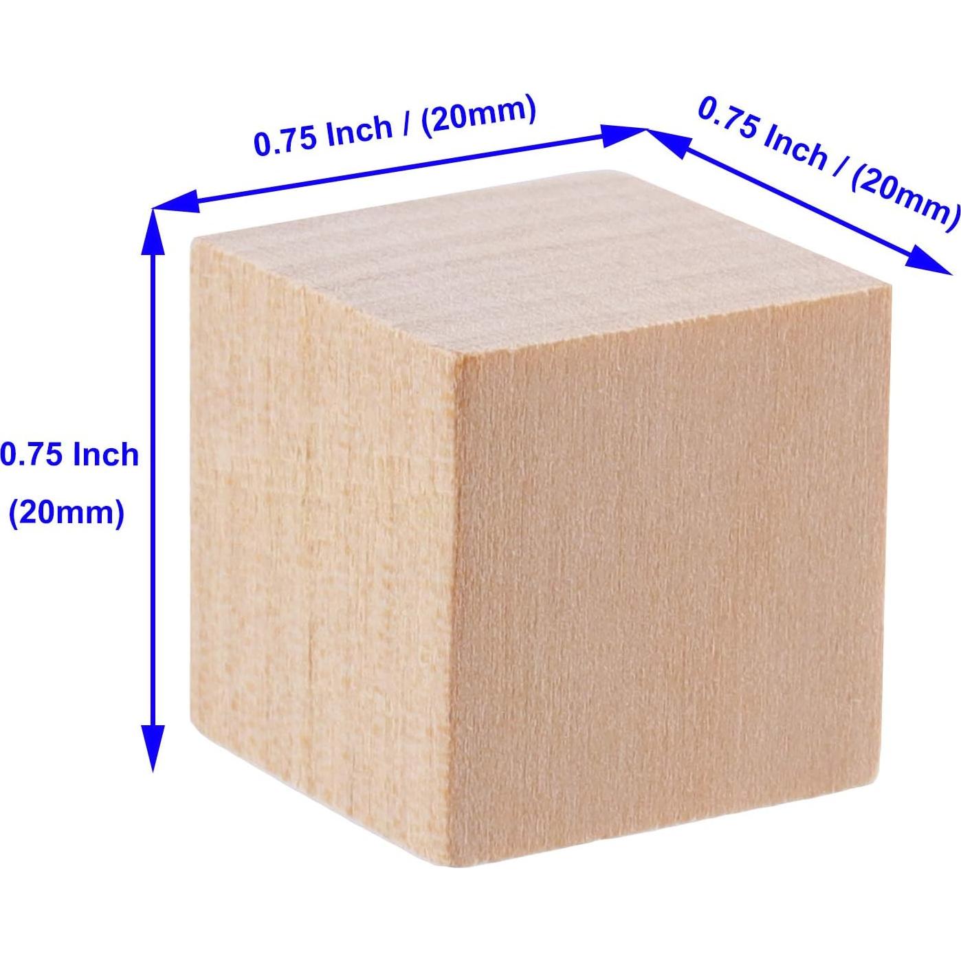 600 Cubos de Madera Natural KOHAND 1.9 cm para Manualidades