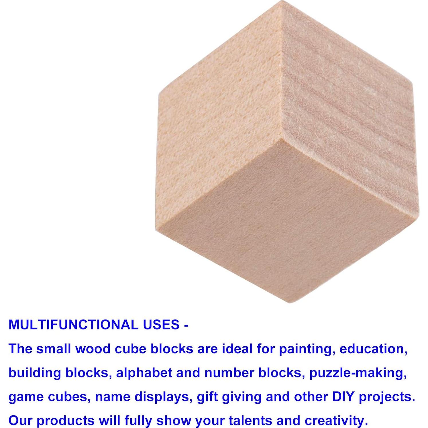 600 Cubos de Madera Natural KOHAND 1.9 cm para Manualidades