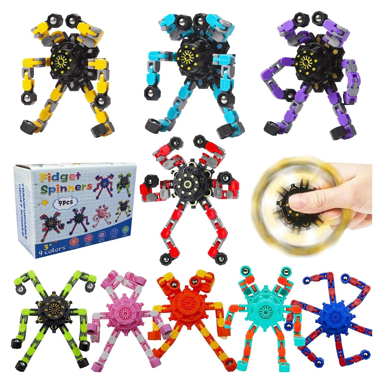 Spinners Antiestrés HIQCGS 9-Pack Juguetes Sensoriales 220g