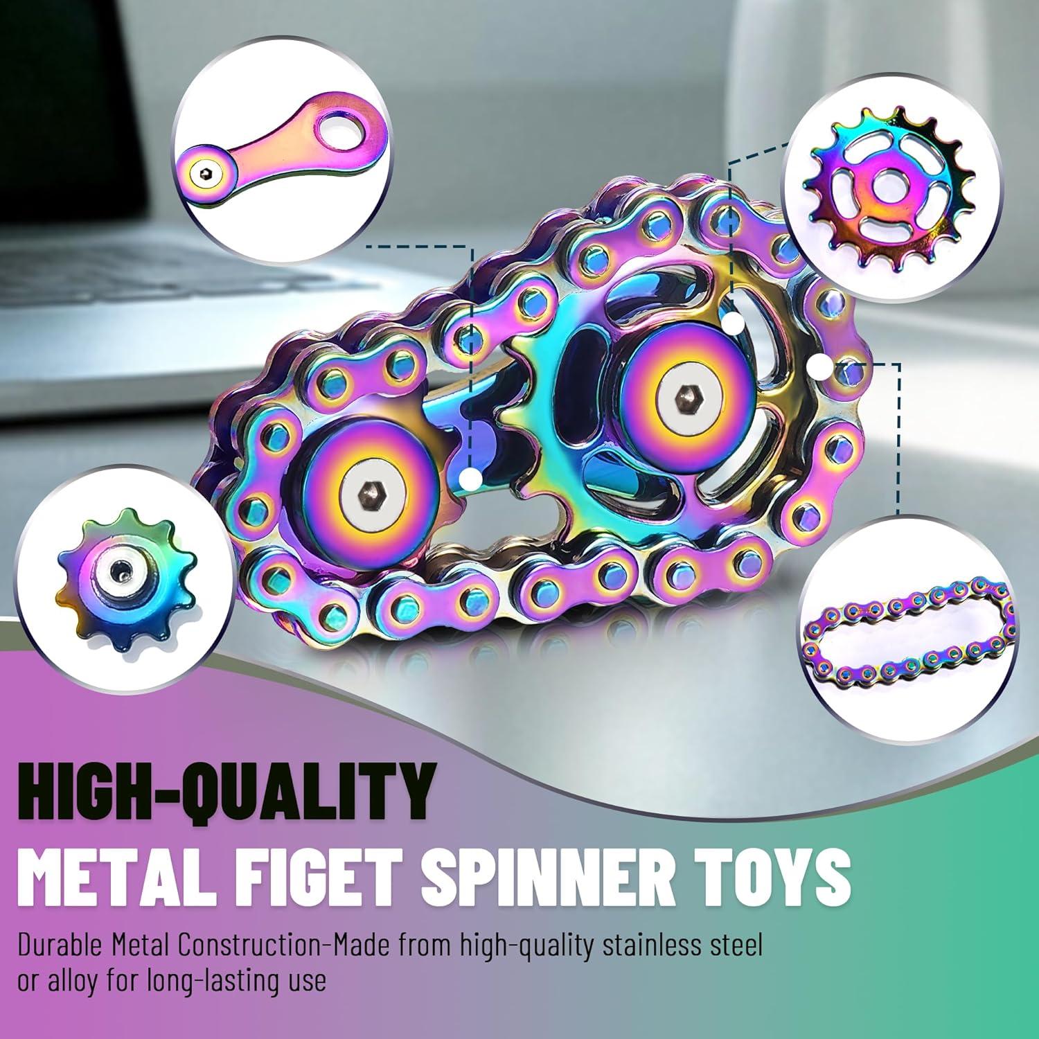 Fidget Spinner Metal Chilvil 7.1cm Alivio Estrés TDAH