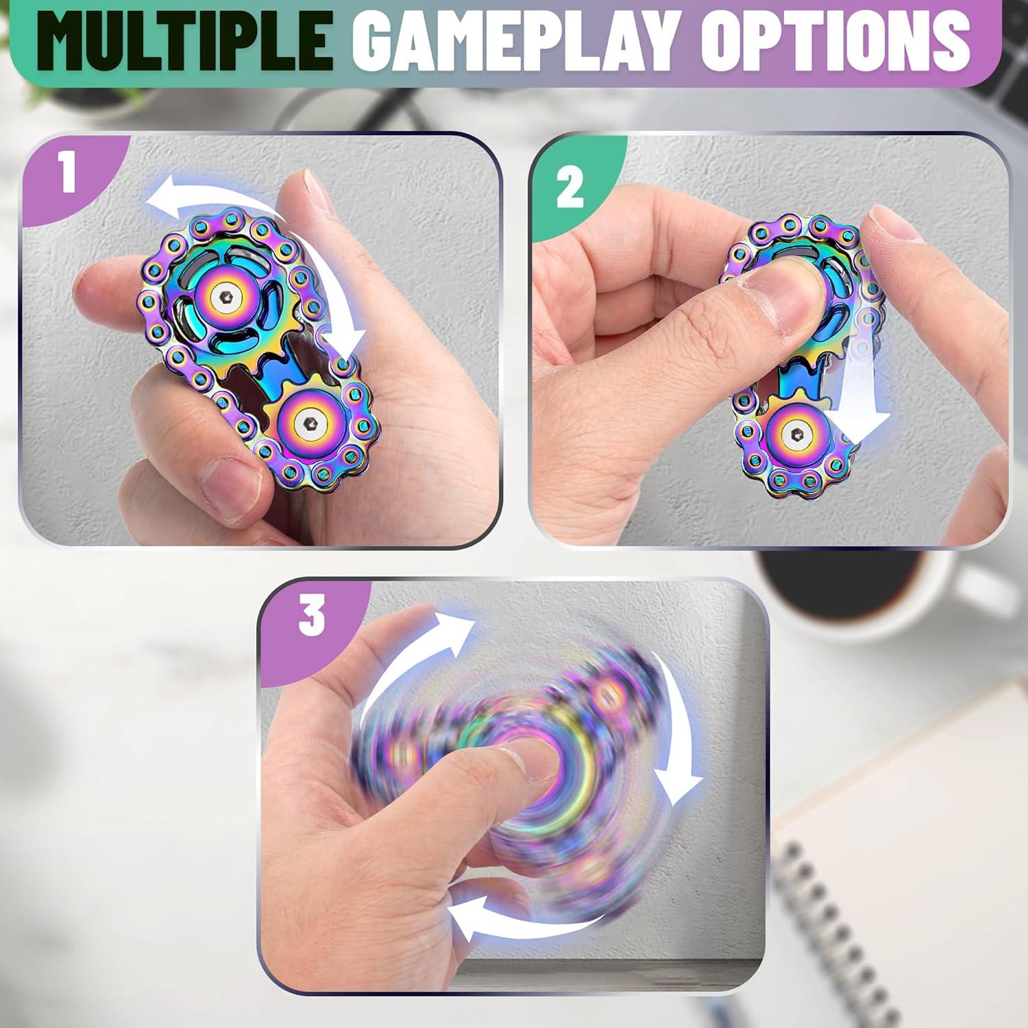 Fidget Spinner Metal Chilvil 7.1cm Alivio Estrés TDAH