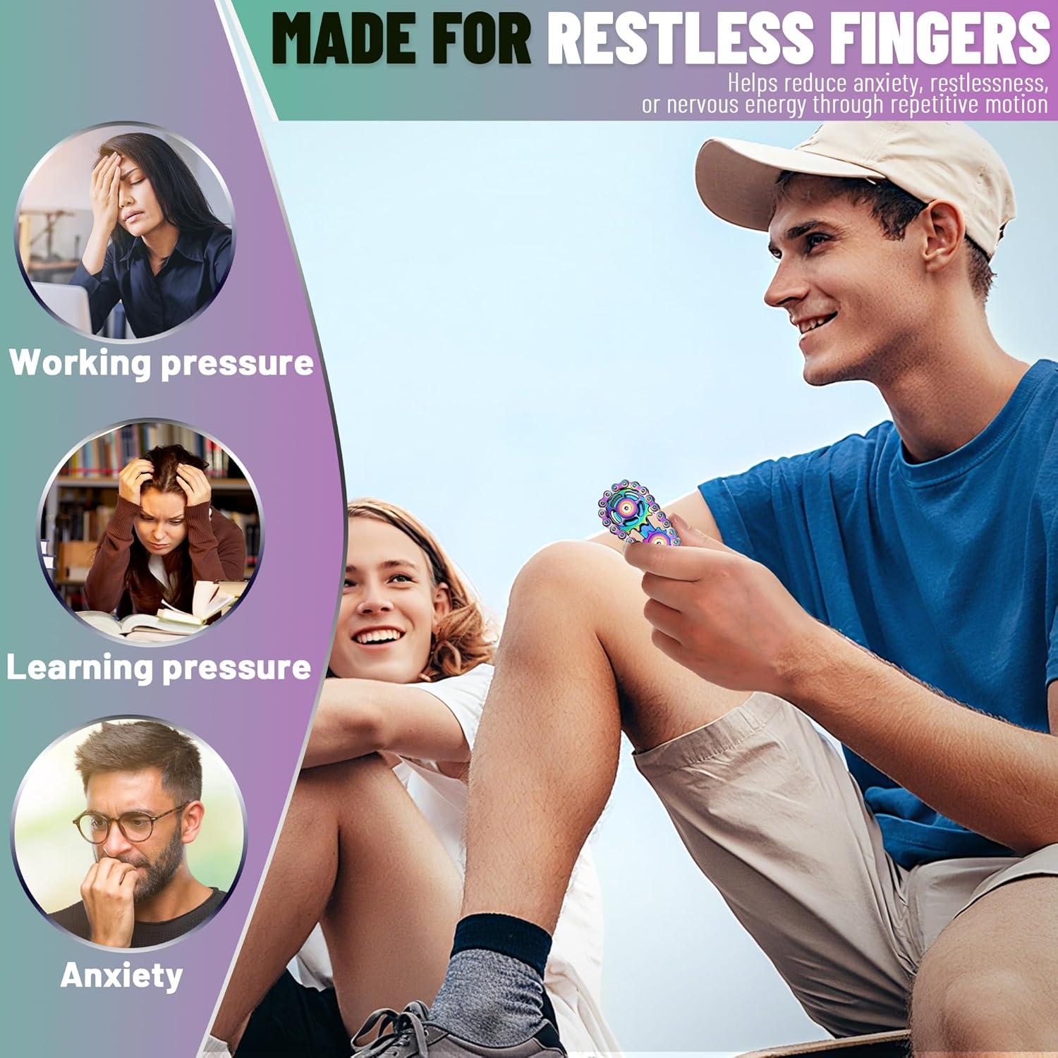 Fidget Spinner Metal Chilvil 7.1cm Alivio Estrés TDAH