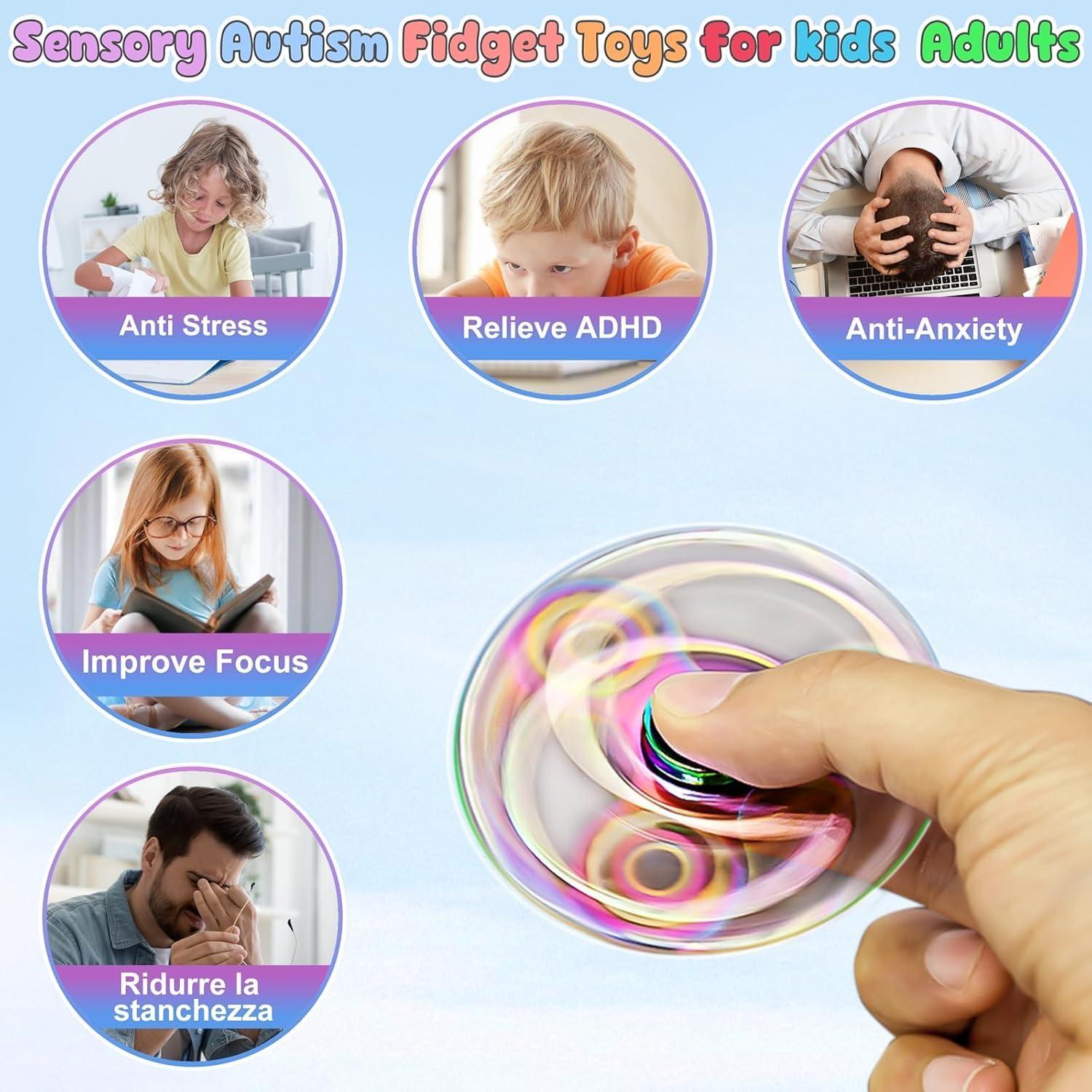 Fidget Spinner ATESSON Alivio Estrés Rodamiento Acero Inoxidable