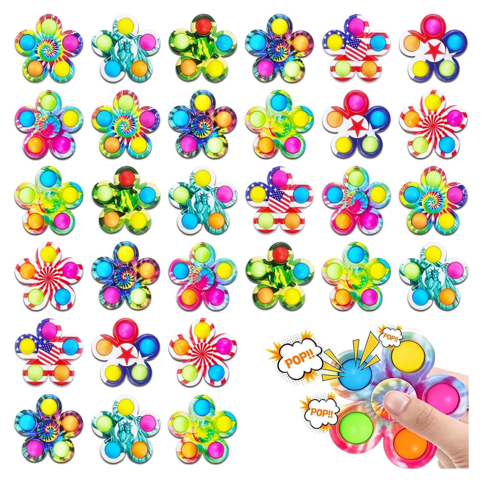 30 Juguetes Antiestrés FODYNE Pop it y Spinner para Niños