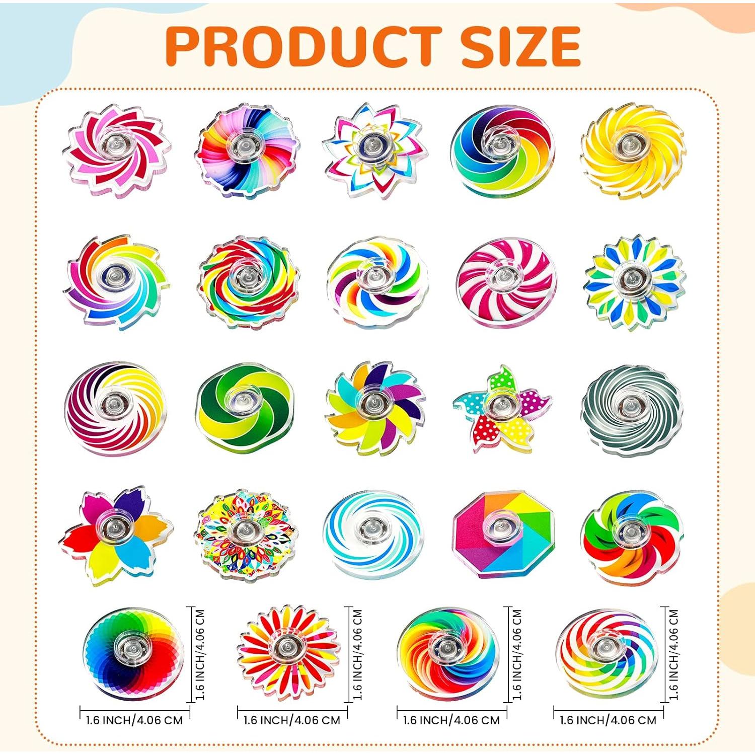SCIONE 24 Mini Juguetes Spinner Antiestrés para Niños y Adultos