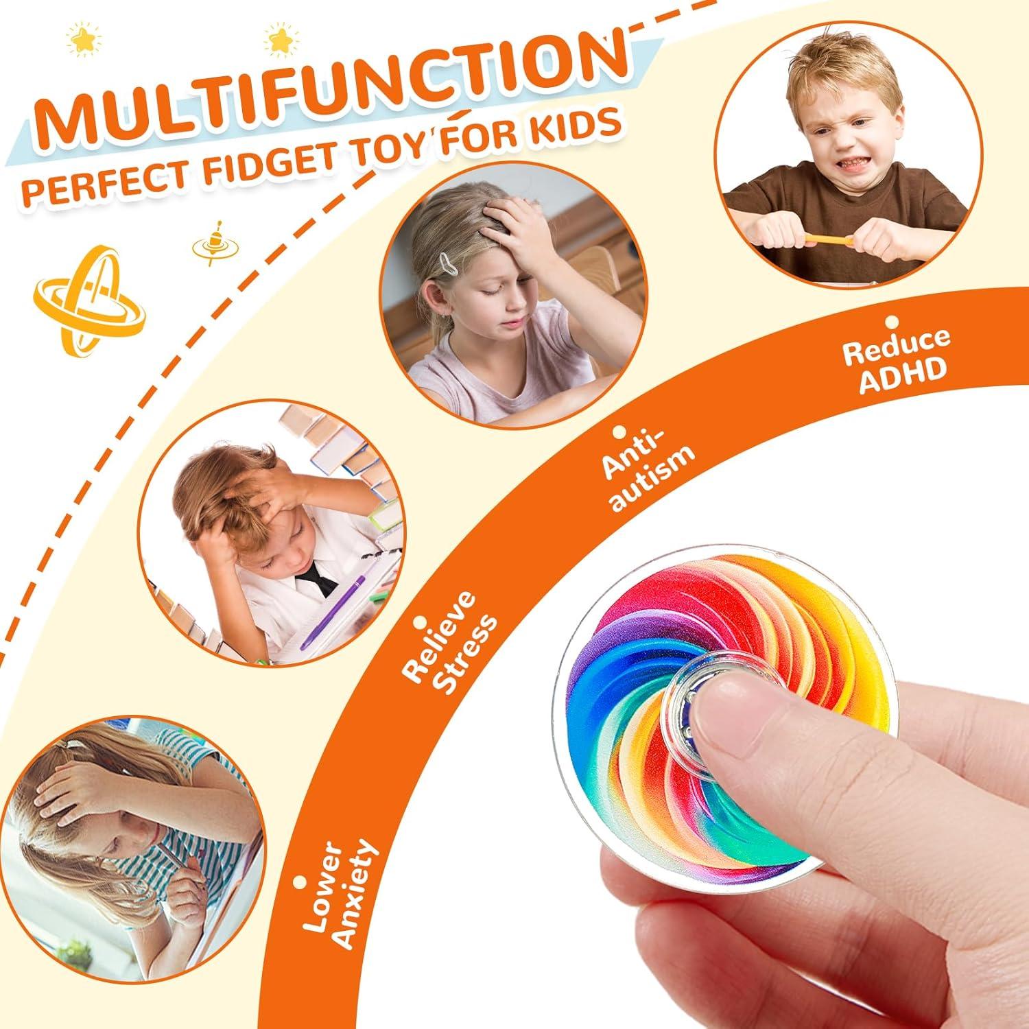 SCIONE 24 Mini Juguetes Spinner Antiestrés para Niños y Adultos