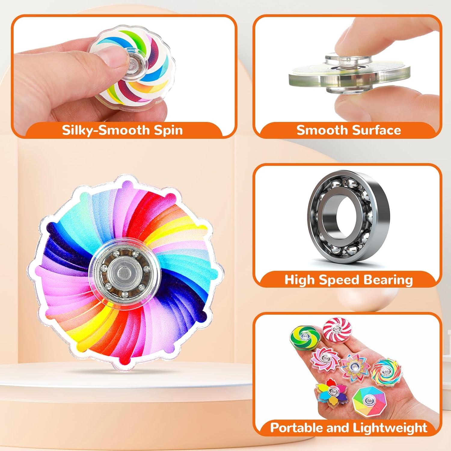 SCIONE 24 Mini Juguetes Spinner Antiestrés para Niños y Adultos