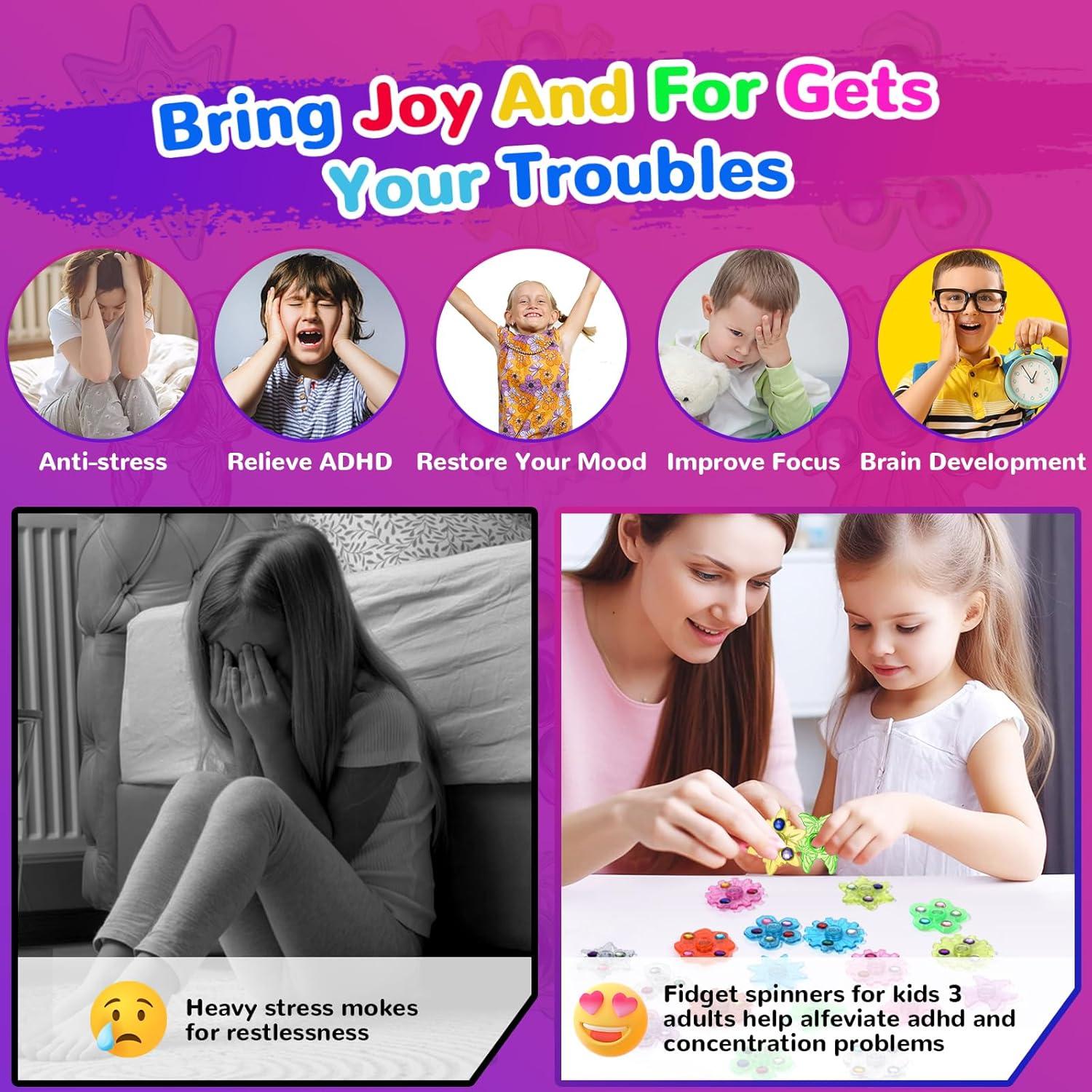 SCIONE 24 Mini Spinners Antiestrés para Niños y Adultos