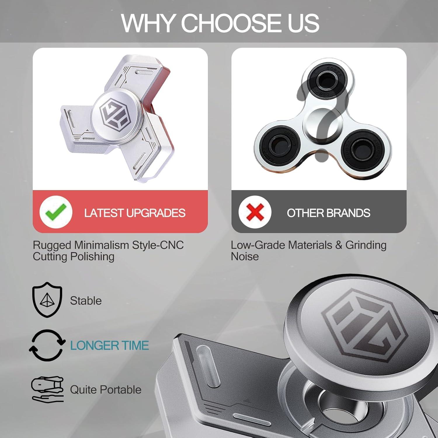 Spinner Fidget de Metal Berotok Mini Silencioso para Adultos