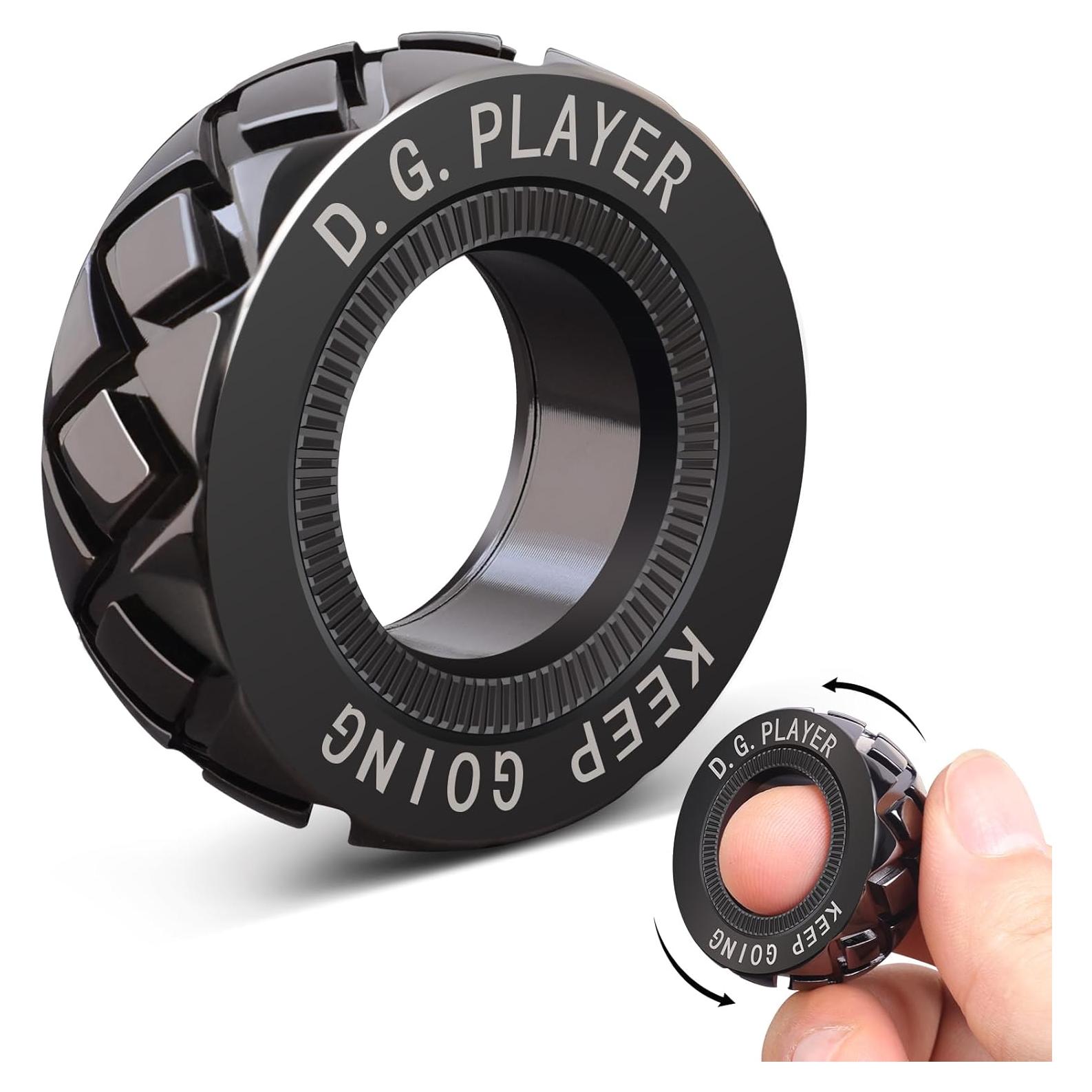 Anillo Giratorio Antiestrés D.G.PLAYER Negro Ajustable 3.5cm