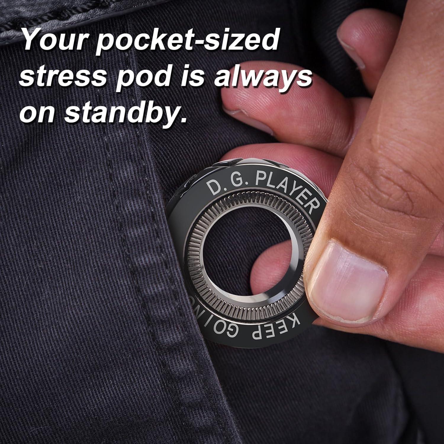 Anillo Giratorio Antiestrés D.G.PLAYER Negro Ajustable 3.5cm