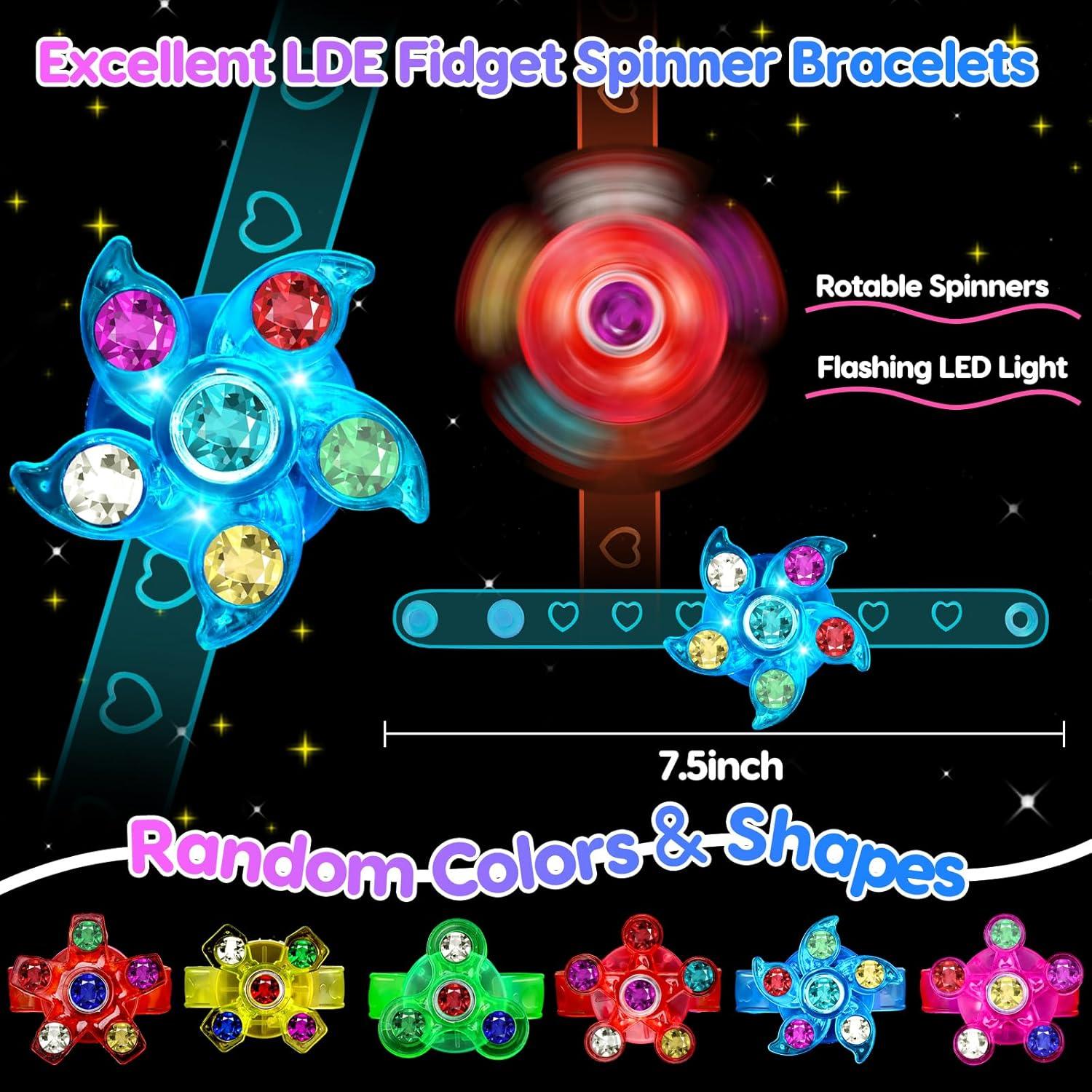 48 Pulseras Fidget LED Brillantes Thremhoo para Niños