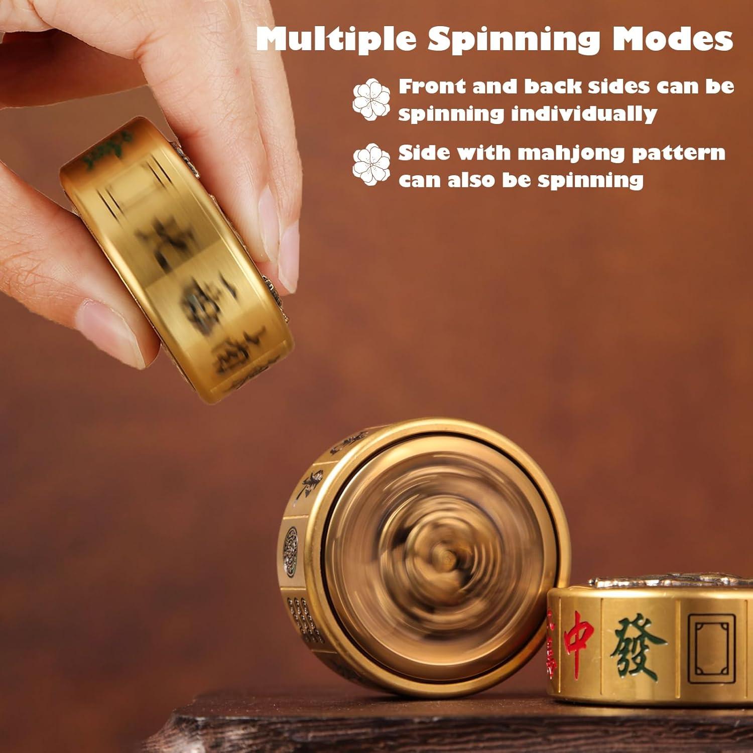 Spinner de Estrés de Latón Mahjong - Juguete de Escritorio