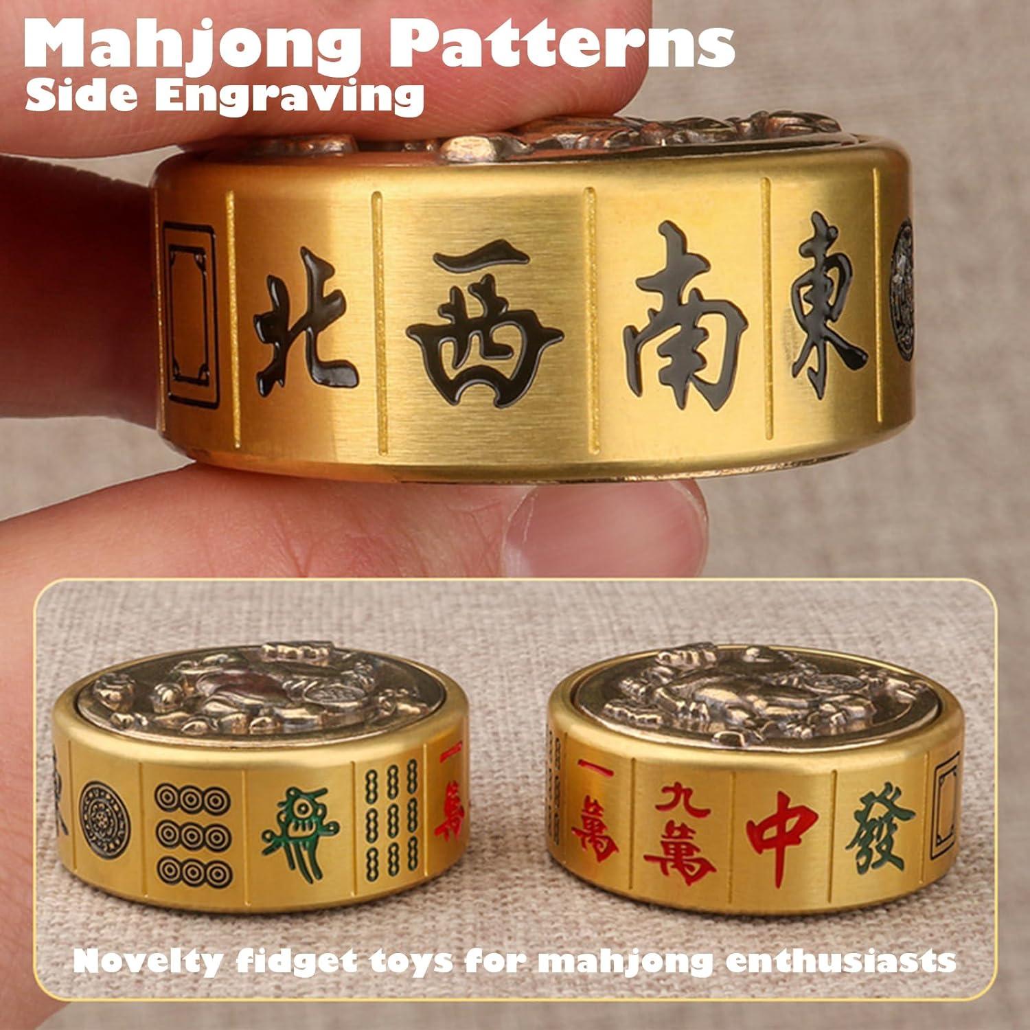 Spinner de Estrés de Latón Mahjong - Juguete de Escritorio